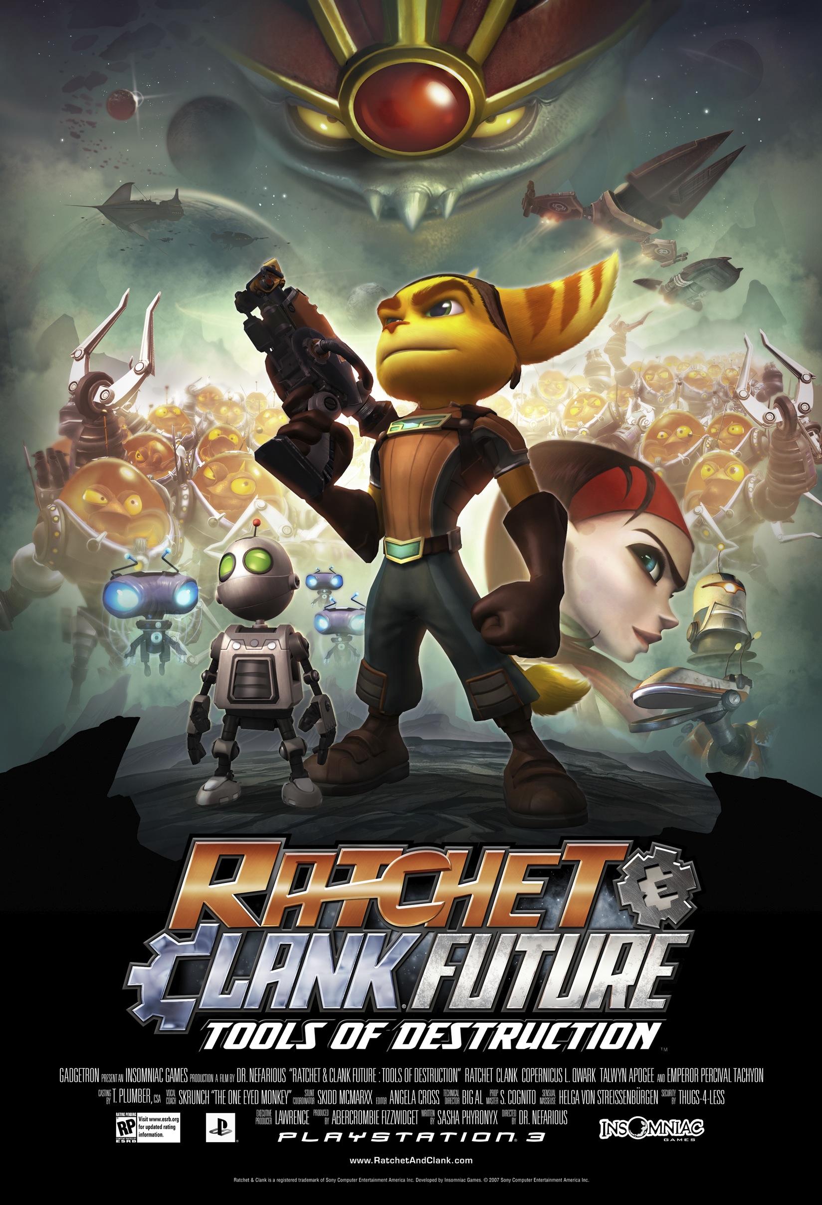 Soie Affiche Silk Print Poster 43inch x 24inch / 107cm x 60cm Ratchet and Clank 15E493 